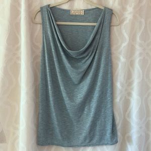 Sinuous Cowl Tank in Aqua
